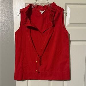 ANN MASHBURN Red Sleeveless Blouse
